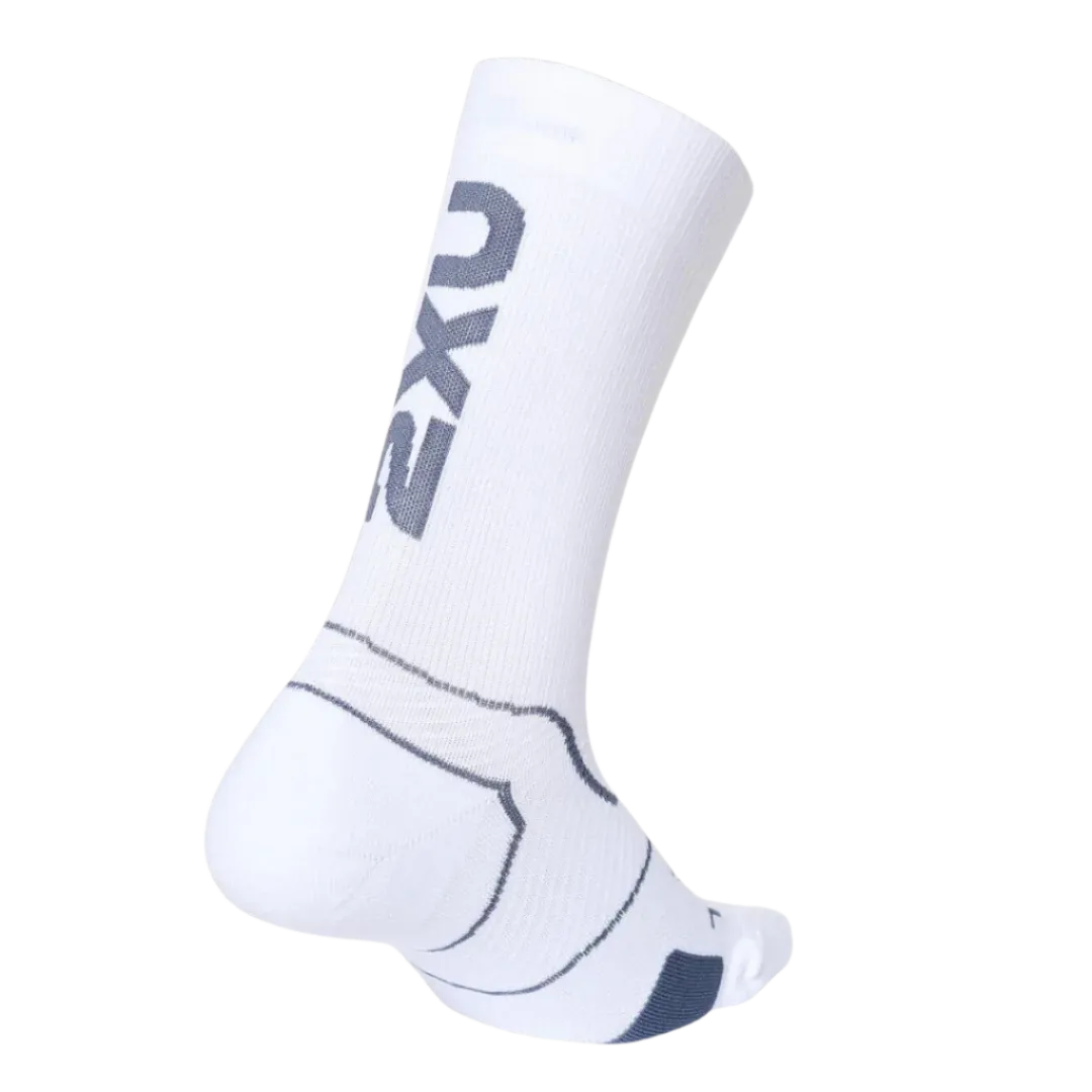 2XU - Vectr Cushion Crew Socks - White/Grey