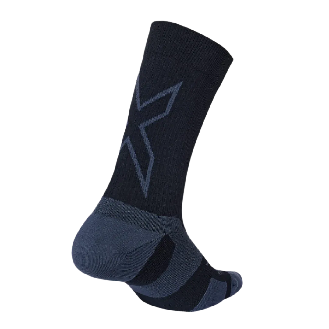 2XU - Vectr Light Cushion Crew Socks - Black/Titanium