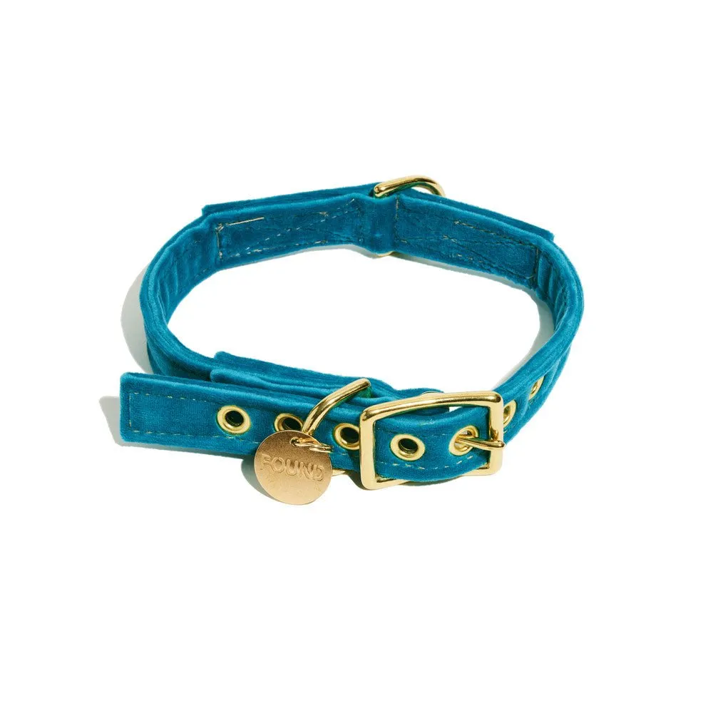 Aqua Washable Velvet Cat & Dog Collar