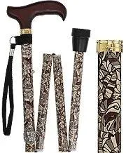 Bahama Leaf: Designer Adjustable Cane w/ Wooden Handle