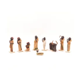 Bark Cloth Figurine Nativity Set