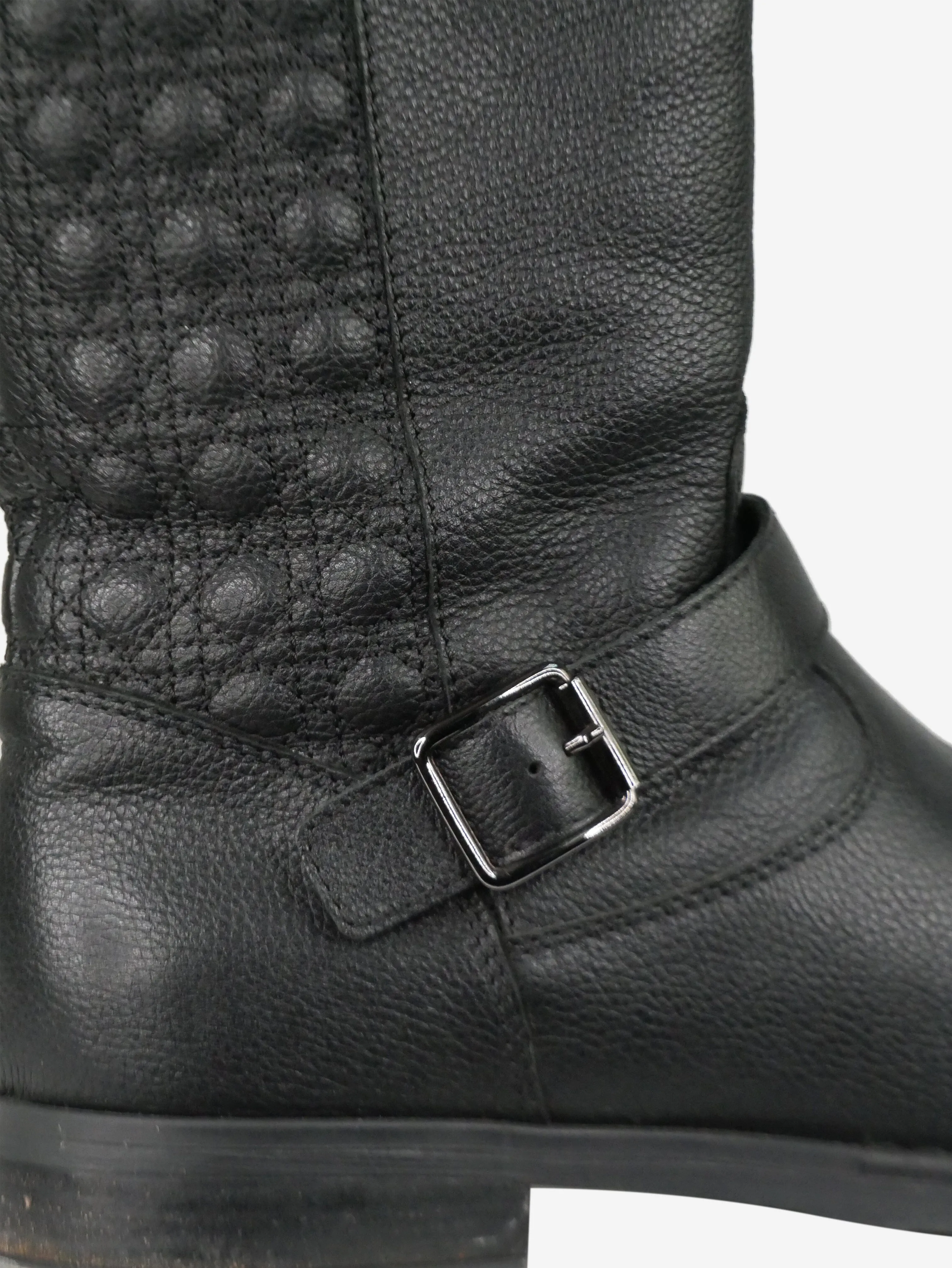 Black fur boots with buckle detail - size EU 36