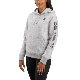 Carhartt Women's Clarksburg Graphic Sleeve Hoodie_Asphalt Heather Nep