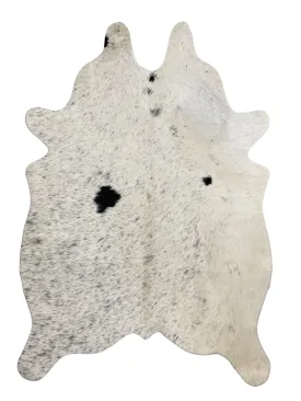 Cutout Cowhide Mini Rugs - Black and White Speckled