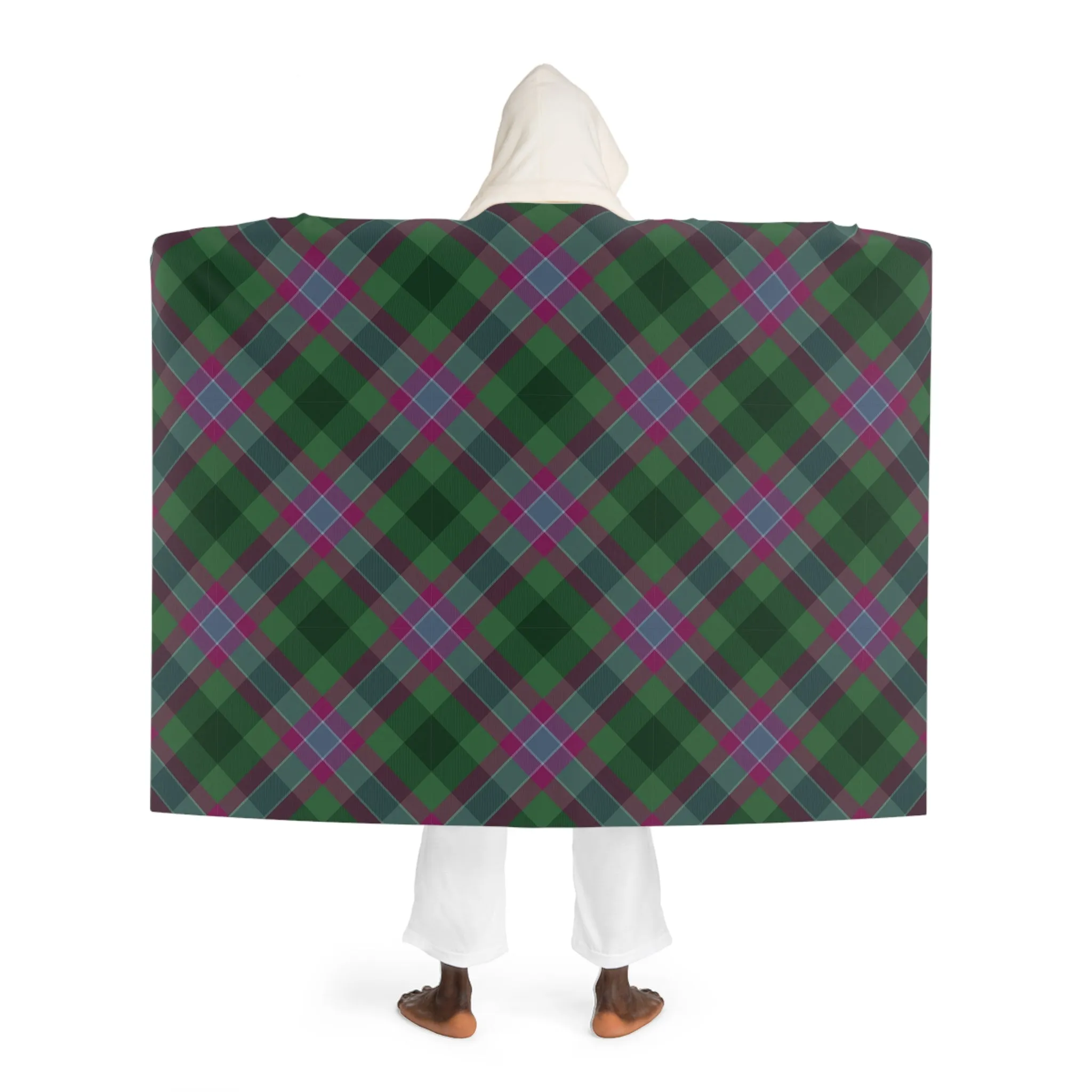 Dunans Rising Tartan Hooded Sherpa Fleece Blanket