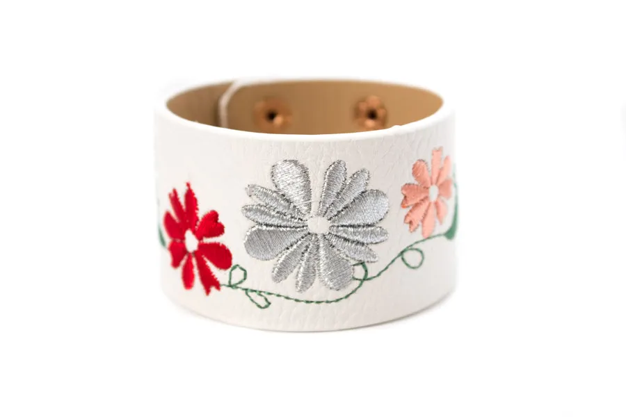 Embroidered Leather Bracelet