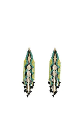 Green Beaded Earrings