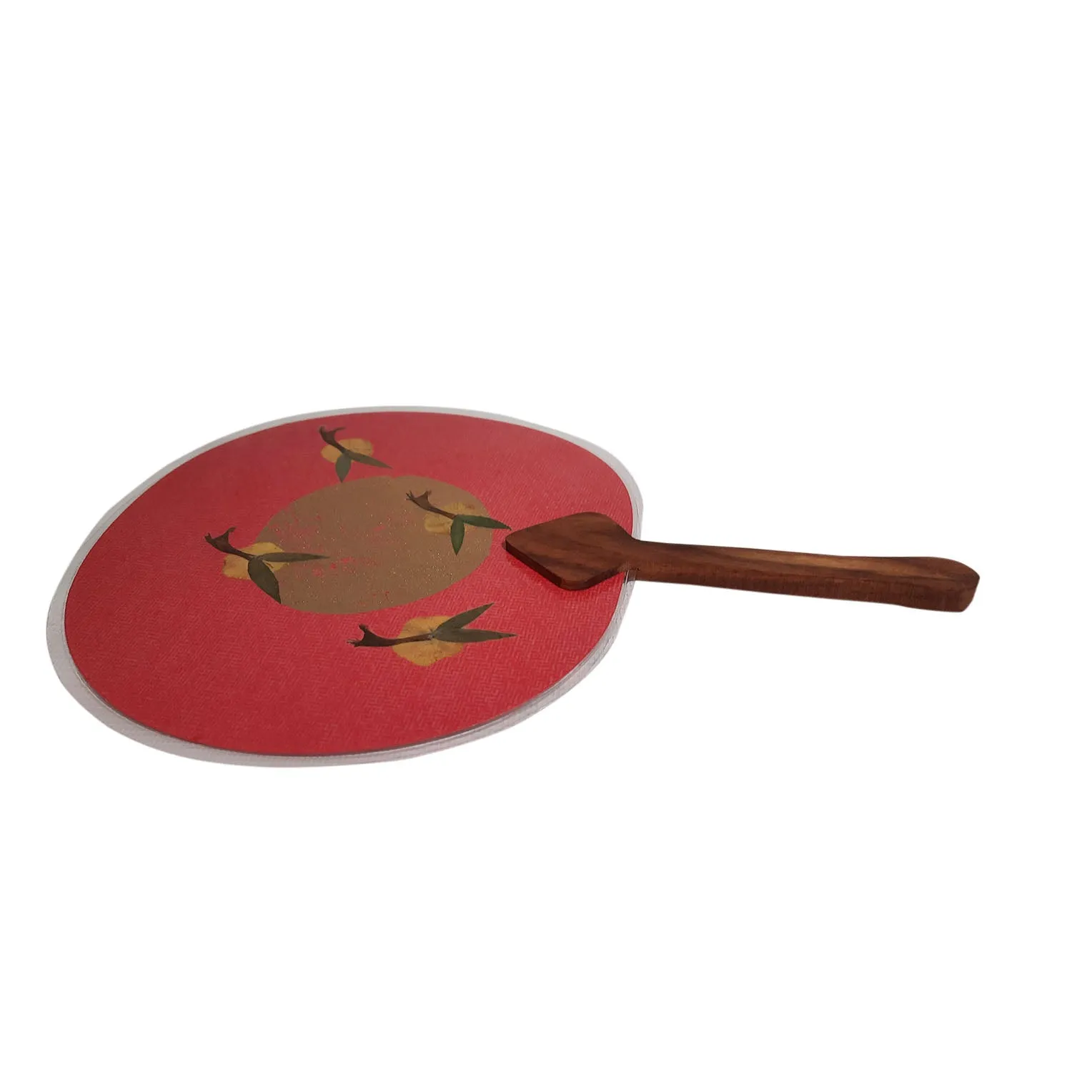 Hand Fan with Dried Leaf