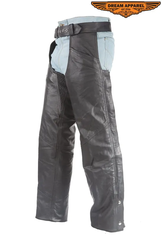 Heavy Duty Biker Leather Motorcycle Chaps