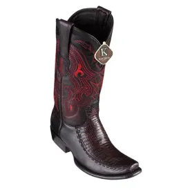 King Exotic Boots #479F0718 Men's | Men's Teju Y Deer Boots Handcrafted Color Black Cherry