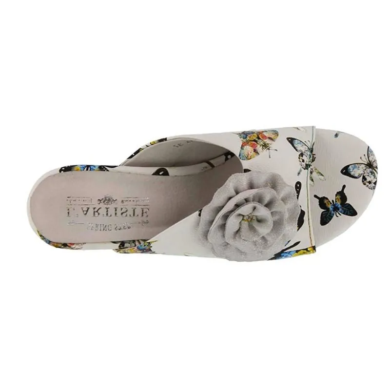 L'Artiste by Spring Step Isittora White Multi Women's Slides