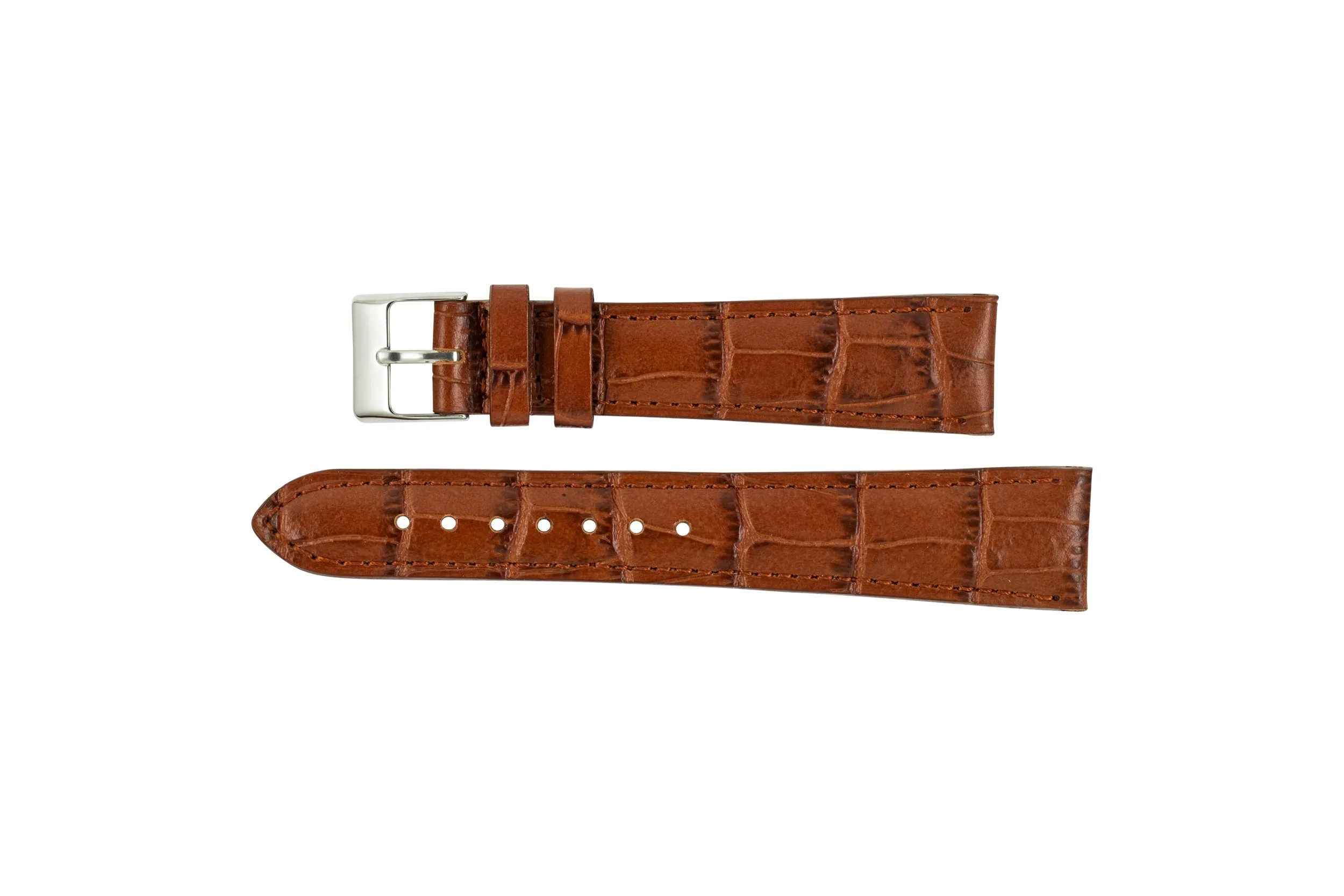 Old Fashioned Brown Alligator-Pattern Strap