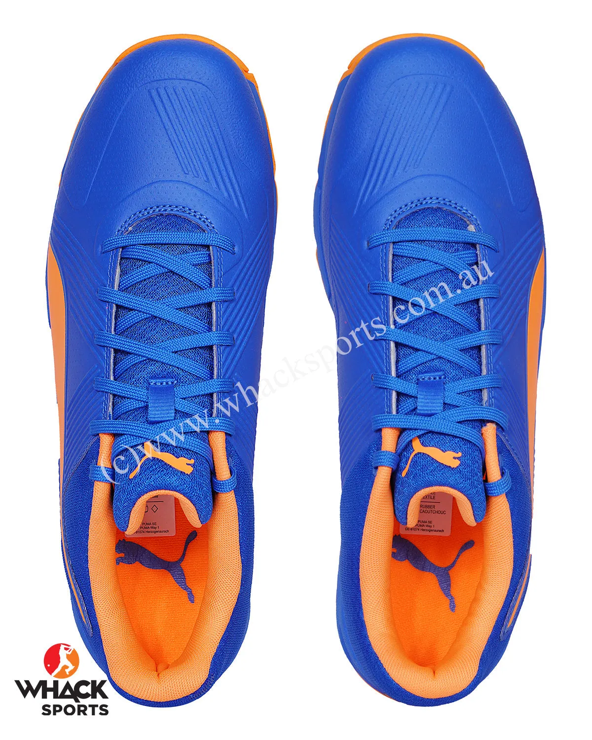 Puma 19.2 Cricket Shoes - Steel Spikes - Bluemazing/Orange Glow