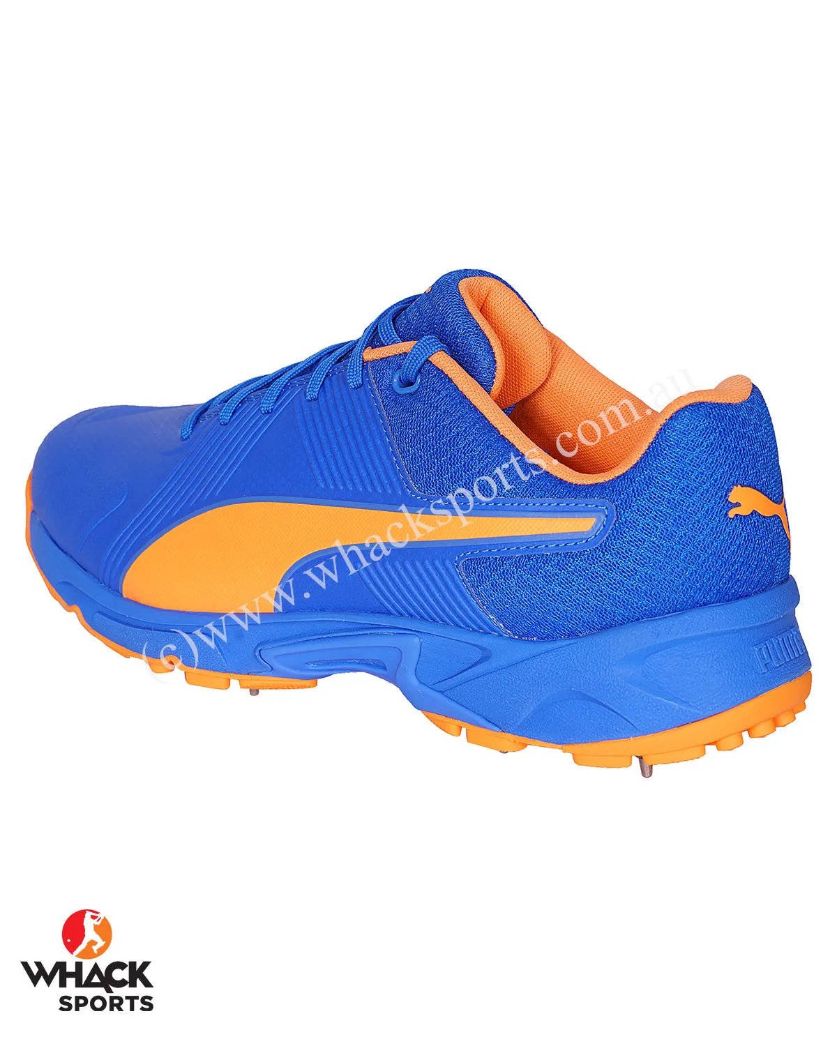 Puma 19.2 Cricket Shoes - Steel Spikes - Bluemazing/Orange Glow