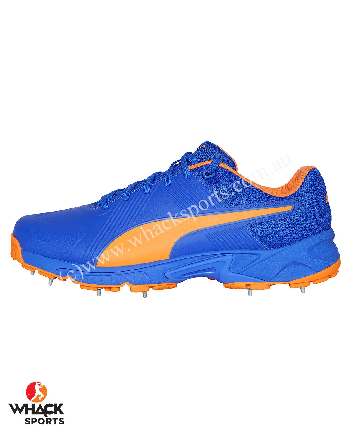 Puma 19.2 Cricket Shoes - Steel Spikes - Bluemazing/Orange Glow