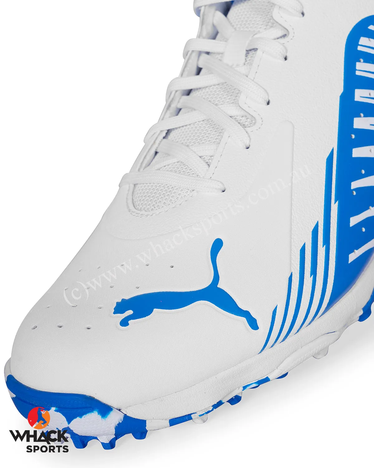 Puma 22  FH - Rubber Cricket Shoes - White-Ultra Blue