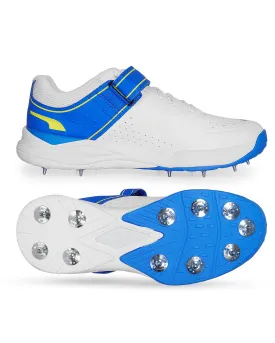 Puma 22.1 Bowling Cricket Shoes - Steel Spikes - White Ultra Blue Yellow