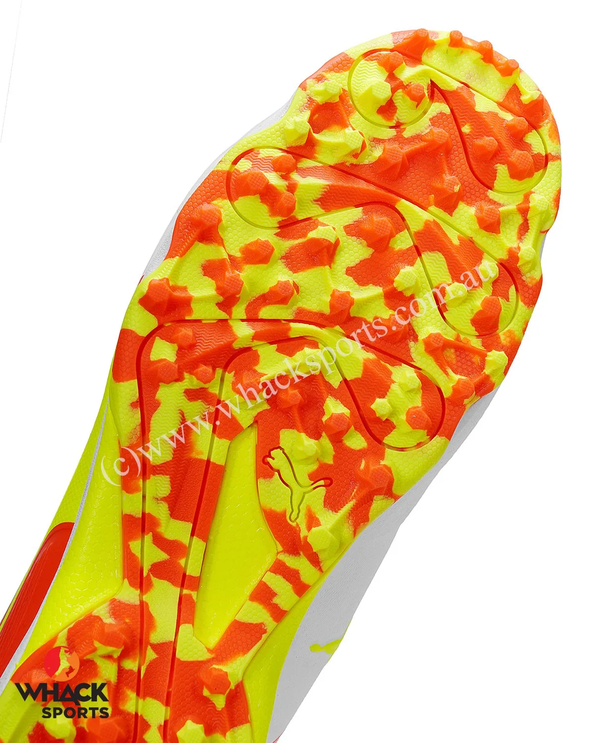 Puma FH 19 - Rubber Cricket Shoes - Red Blast/Yellow Alert/White