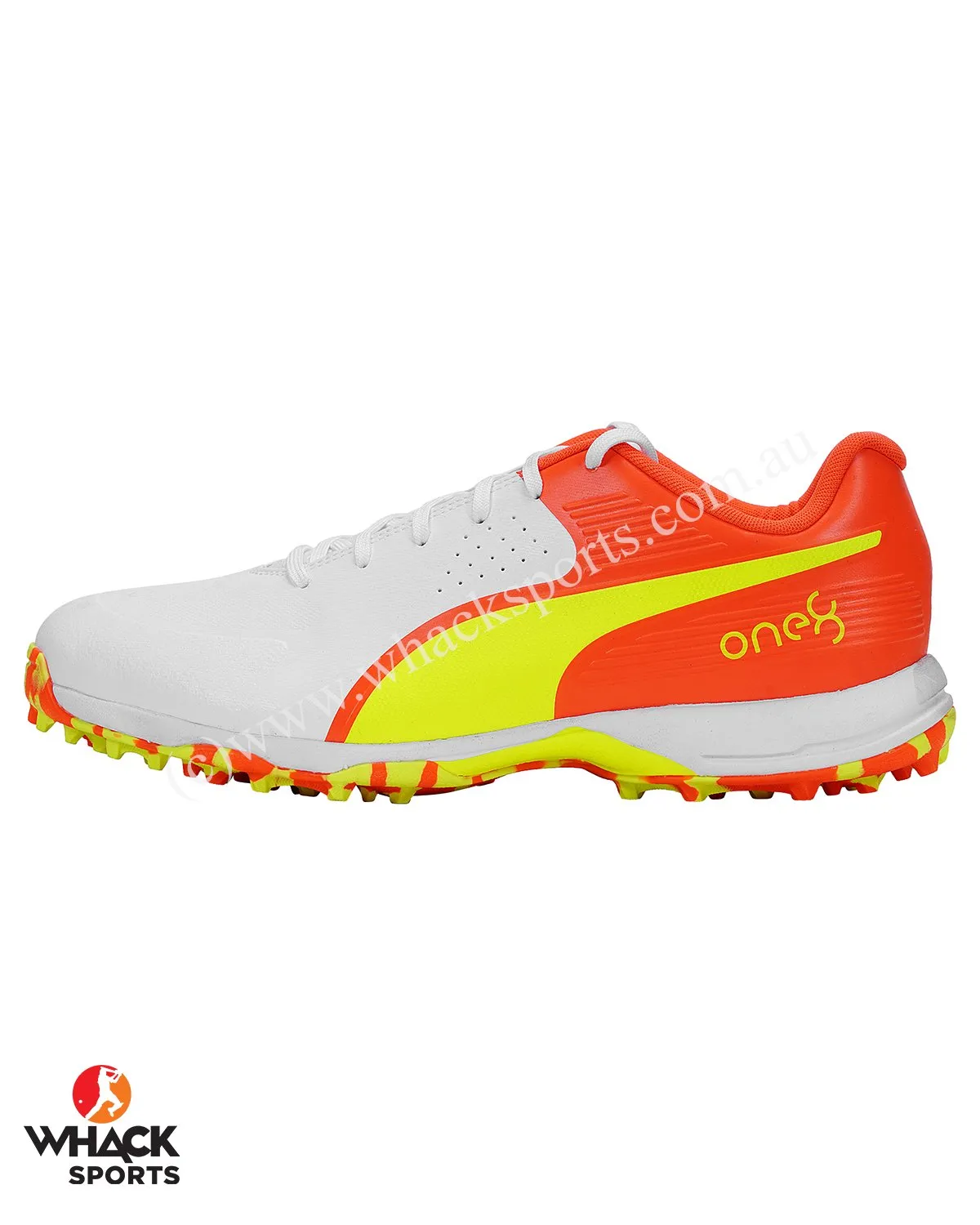 Puma FH 19 - Rubber Cricket Shoes - Red Blast/Yellow Alert/White