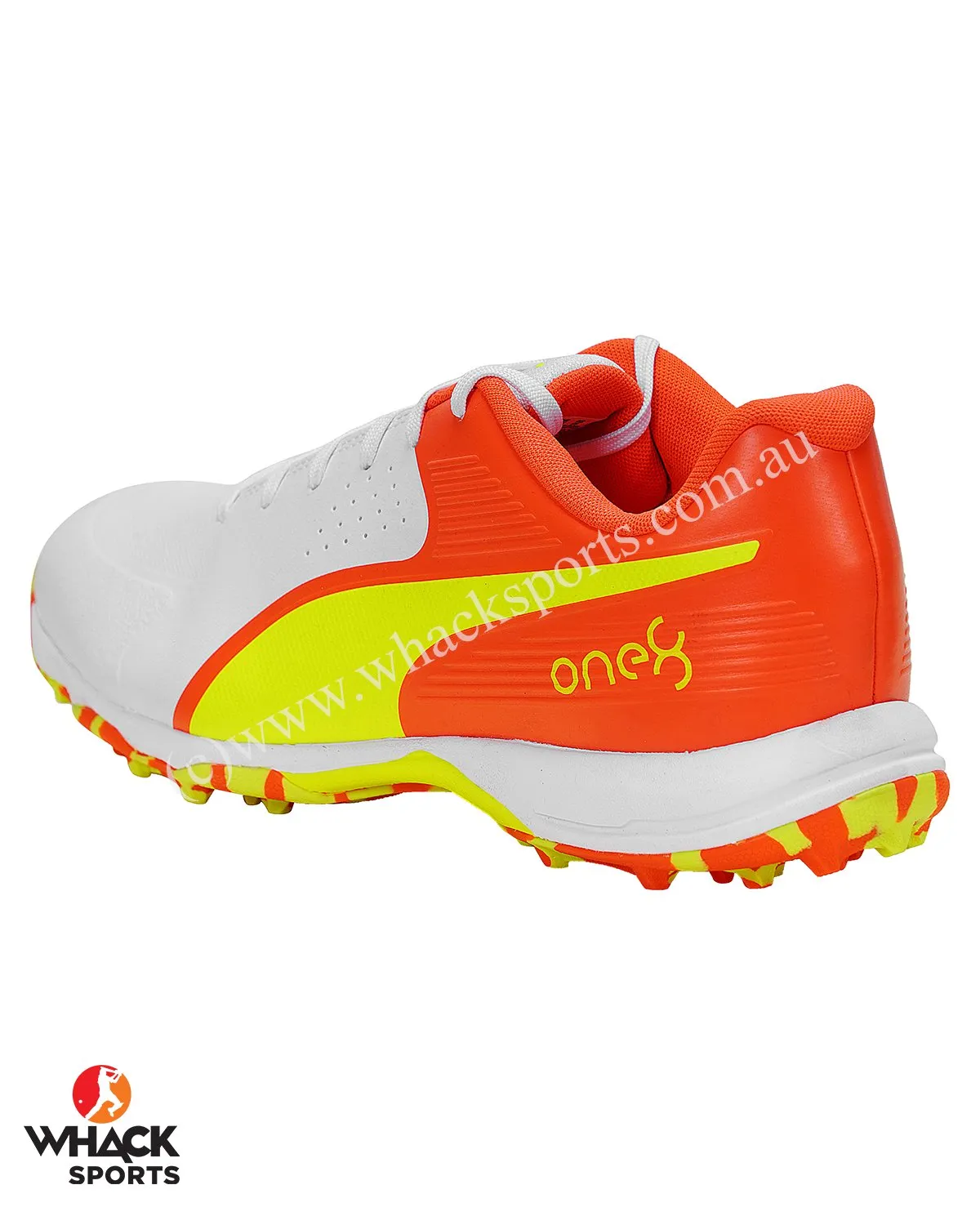 Puma FH 19 - Rubber Cricket Shoes - Red Blast/Yellow Alert/White