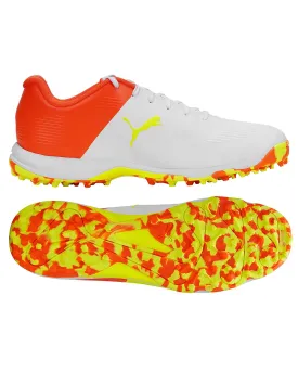 Puma FH 19 - Rubber Cricket Shoes - Red Blast/Yellow Alert/White