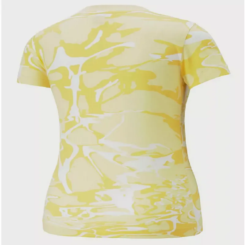 Puma Women's Summer Splash Tee - Yellow / White