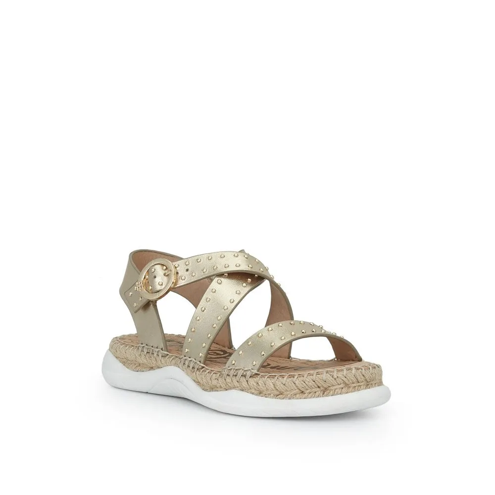 SAM EDELMAN - Janette Sandal in Gold Leather