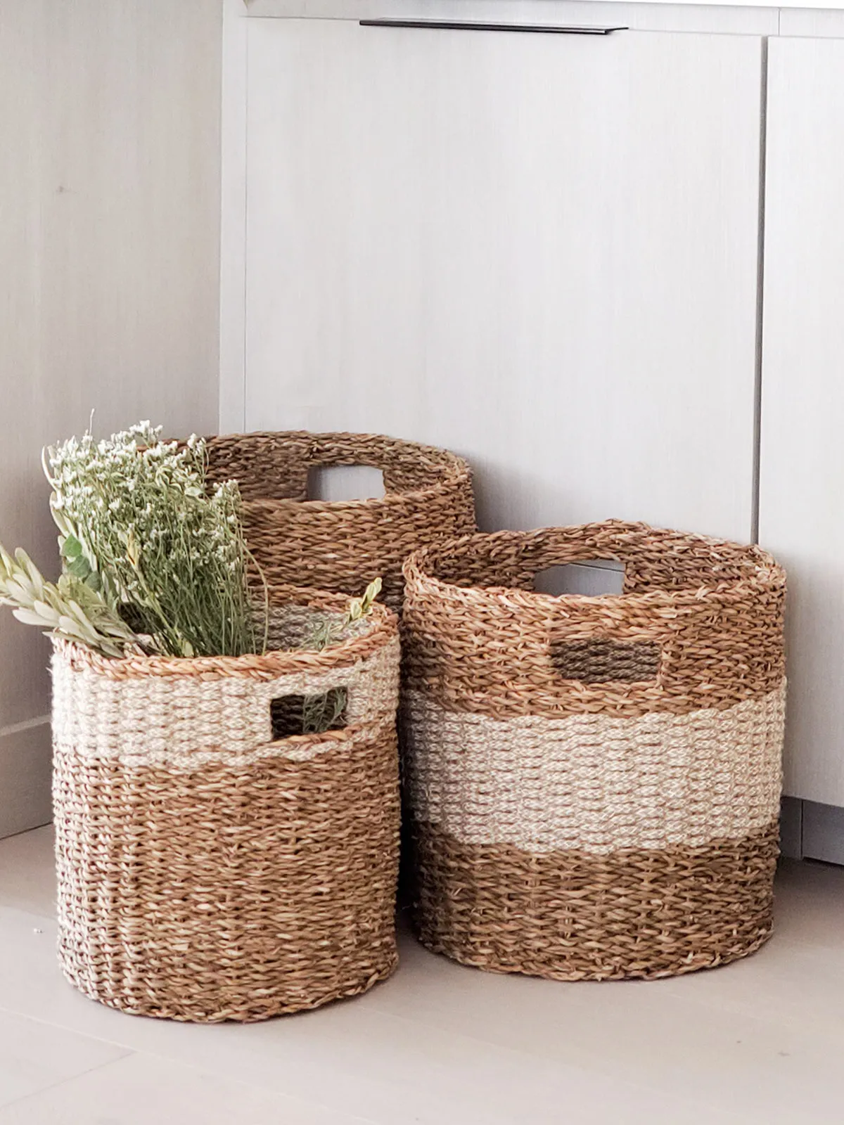 Savar Hamper Basket with Handle | Natural