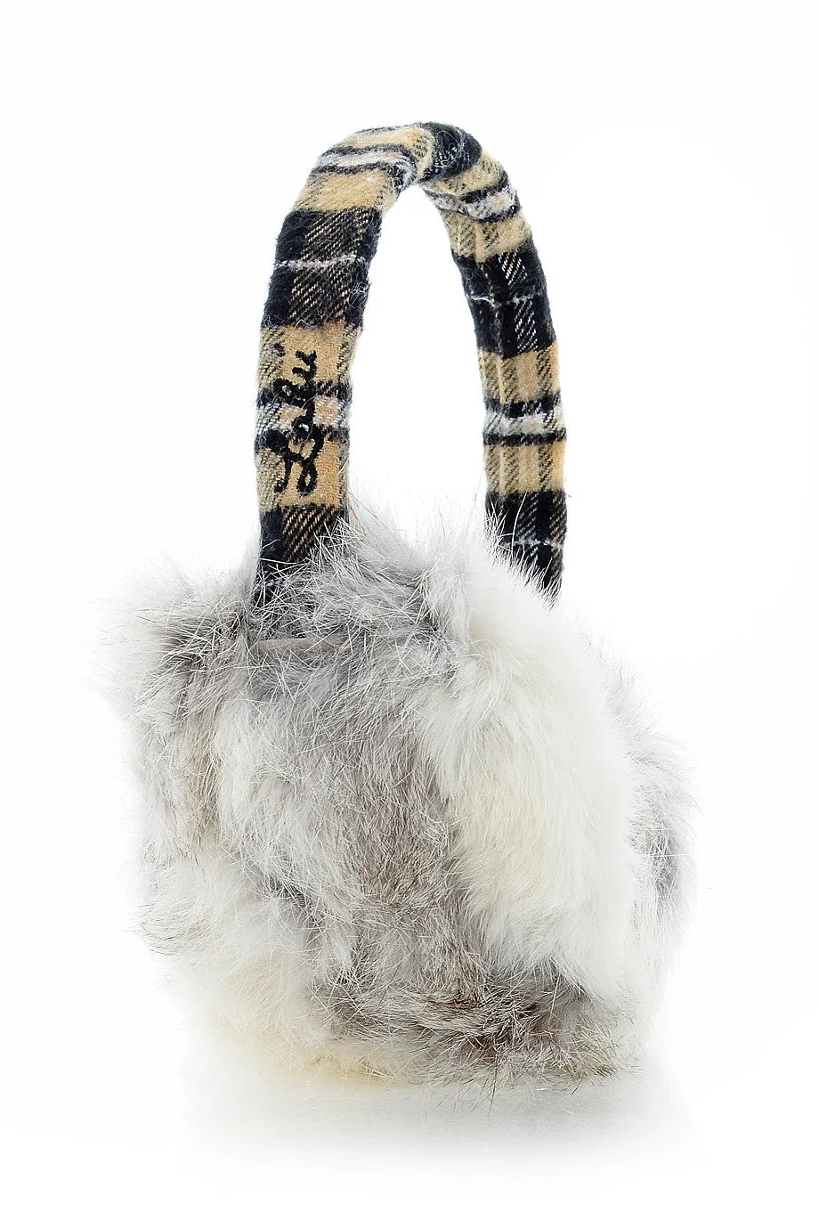 SCOTTISH Beige Rabbit Fur Women Earmuffs