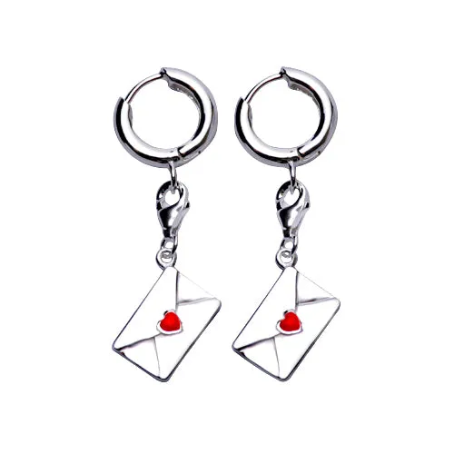 Silver Love Letter Earrings