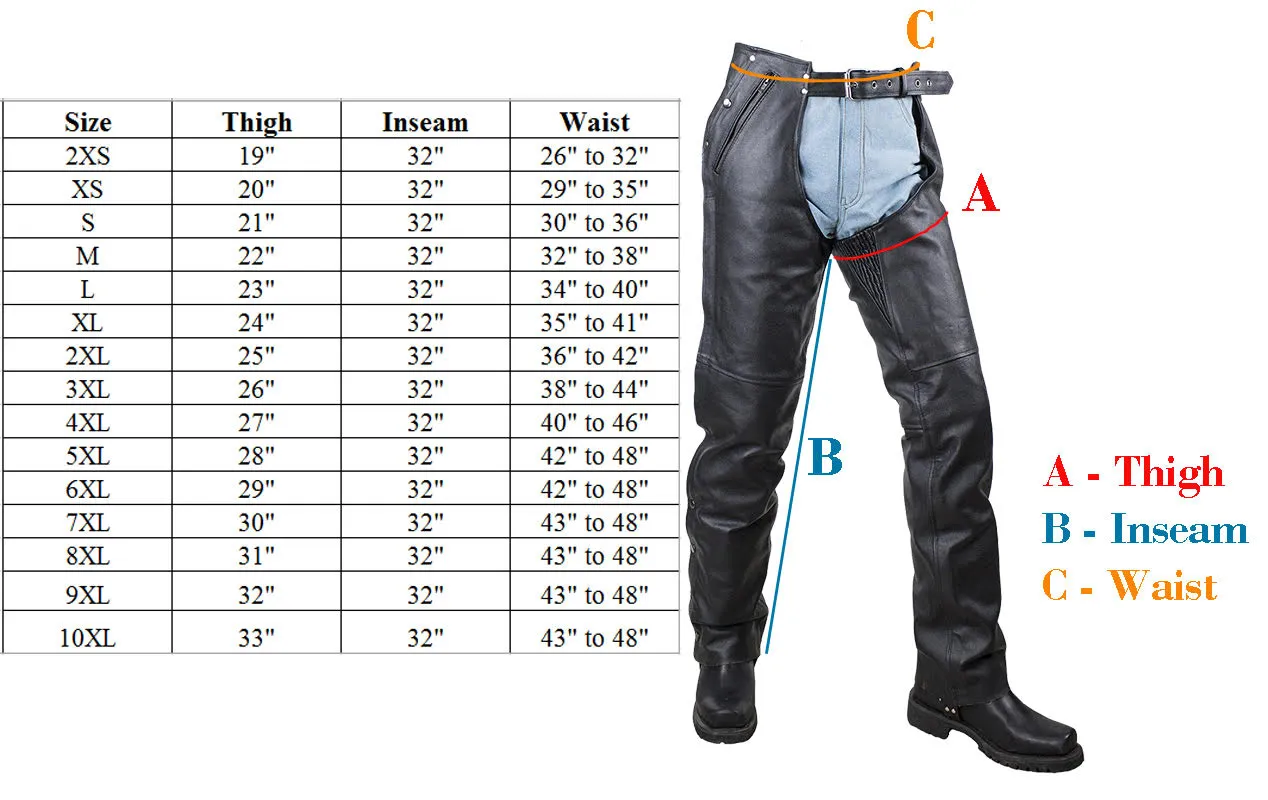 Split Cowhide Leather Chaps