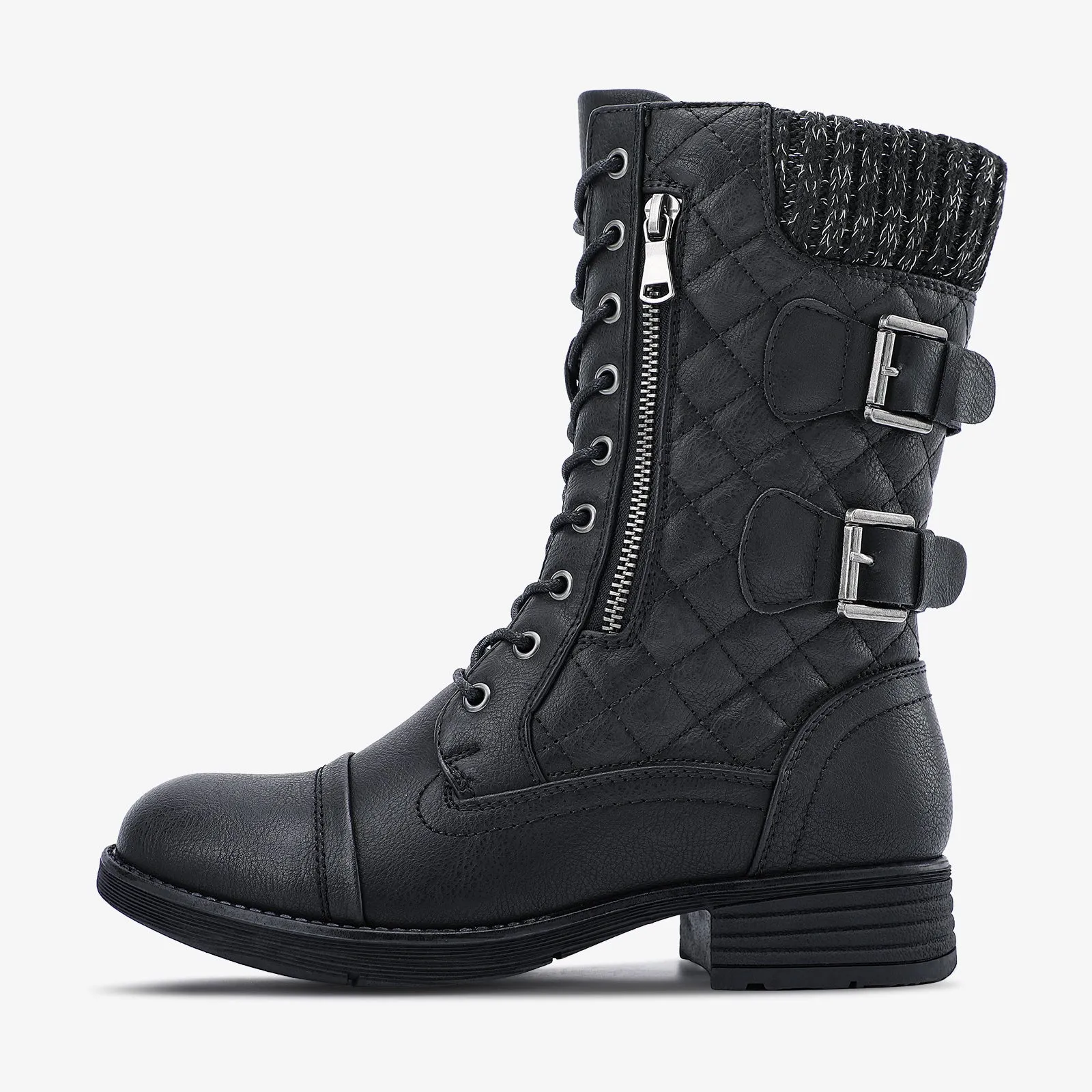 STQ Women's Mid-calf Combat Boots