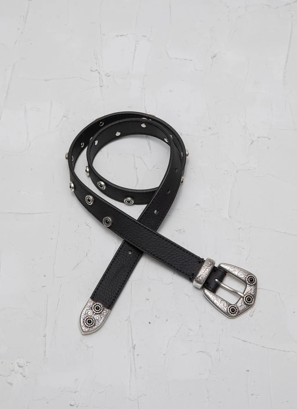 STUD Belt Black Silver