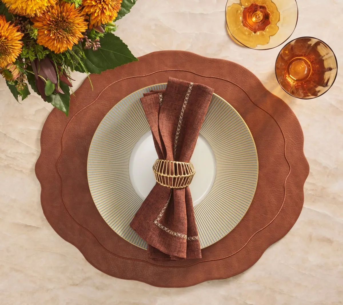 Tailored Placemat in Brown Set of 4 by Kim Seybert