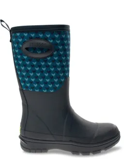 Women's Chicken Houndstooth Neoprene Mid Cold Weather Boot - Blue